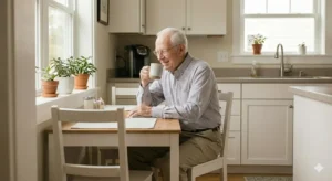 senior enjoying clutter free home with professional organizer help