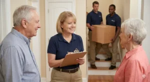 senior move coordinates with moving company