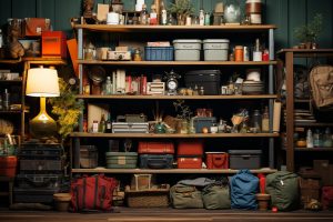 Image of shelves showing how to downsize your garage and shed
